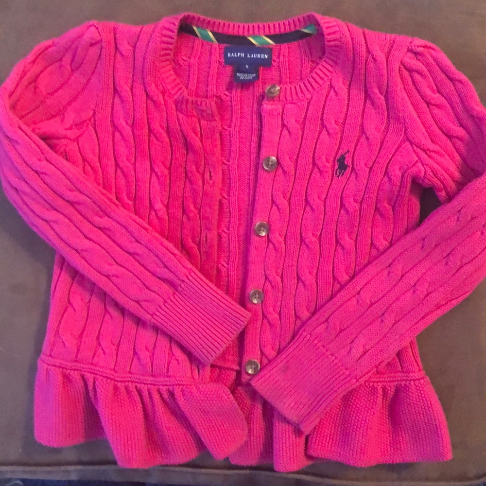 Girls Ralph Lauren hot pink sweater